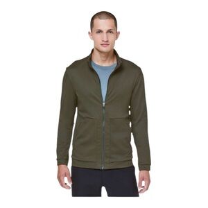 Lululemon Division Track Dark Olive Green Zip-Up Jacket Athletic Athliesure Gym